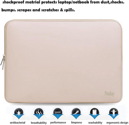 Naukay Laptop Sleeve Case, 15.6 Inch,Resistant Neoprene Notebook Computer Pocket Case/Tablet Briefcase Carrying Bag Compatible Asus/Dell/Fujitsu/HP/Sony/Toshiba/Acer- (Black)