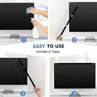 DOLLAR BOSS Monitor Memo Boards for Computers 2 Pcs Office Desk Accessories 11" x 3.1" Transparent Acrylic Monitor Side Panel Multifunction Message Board Screen Note Holder for Office Home Work Desk