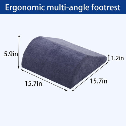 Foot Rest for Under Desk at Work, Ergonomic Under Desk Footrest with Washable Cover for Office, Home & Gaming Leg Elevation Pillow Blue