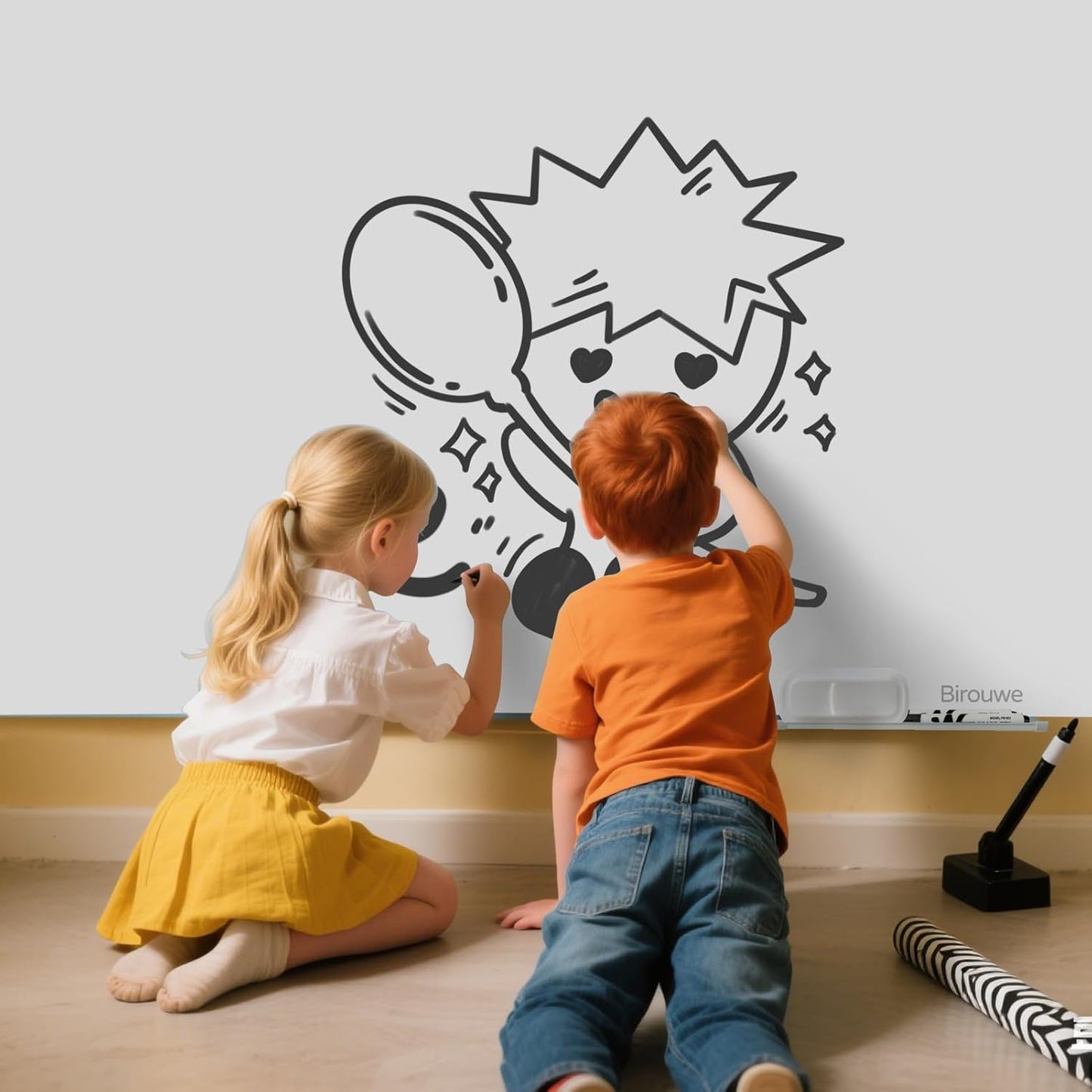 Magnetic Glass Whiteboard - Glass Dry Erase Board 48"x36" Large Frameless Board for Walls Office School and Home