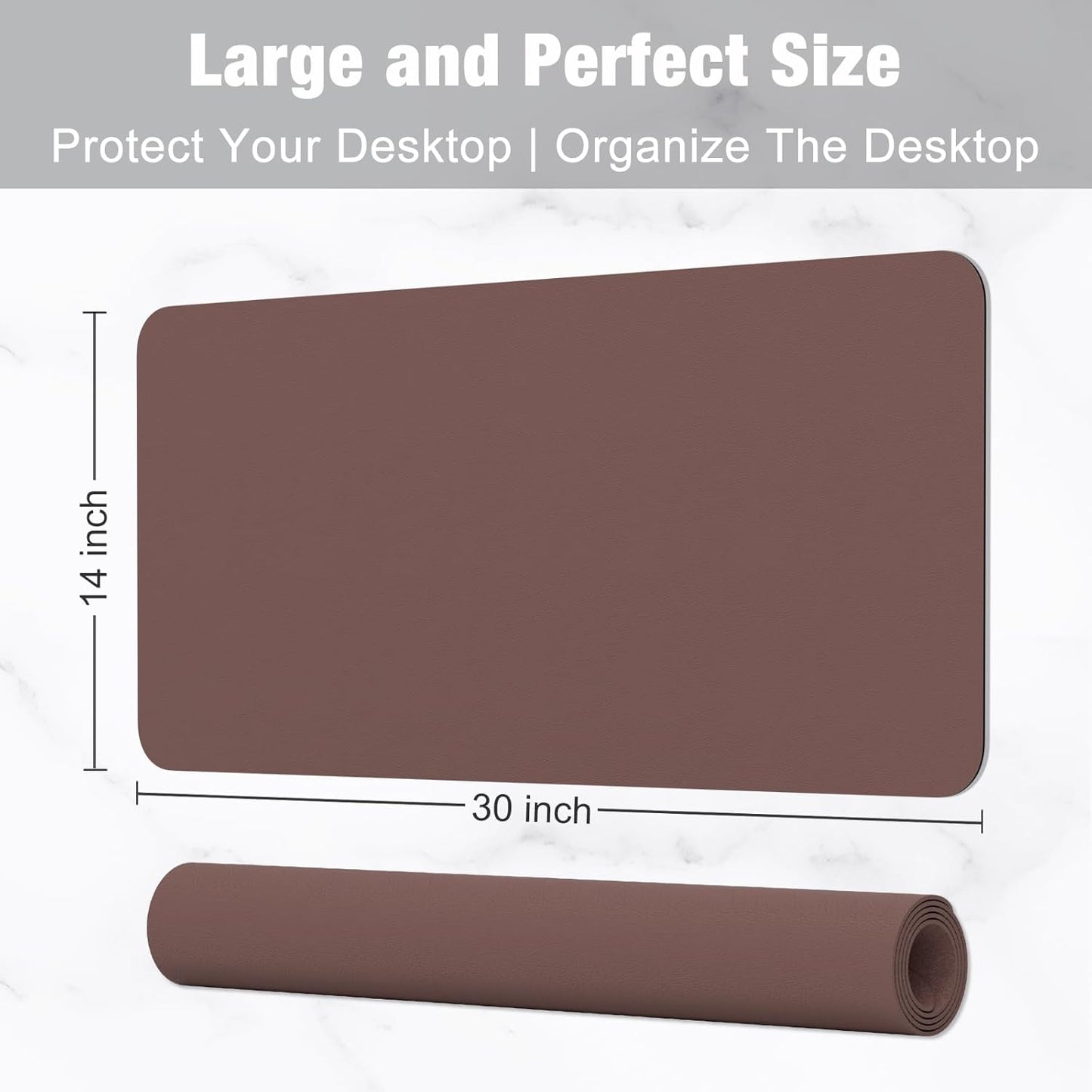 Hsurbtra Desk Pad, 23.6" x 13.8" PU Leather Desk Mat, M Extended Mouse Pad, Waterproof Desktop Blotter Protector, Non-Slip Ultra Thin Small Laptop Keyboard Writing Mat for Office Home, Pink