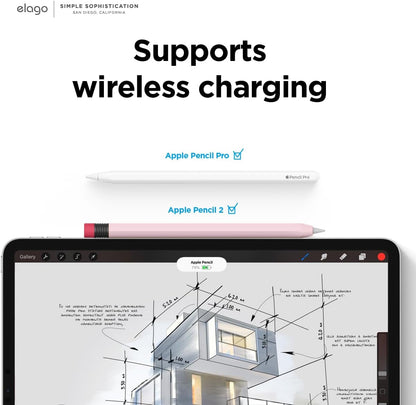 elago Compatible with Apple Pencil Pro Case & Apple Pencil 2nd Generation Case, Compatible with Magnetic Charging, Double Tap, Squeeze, Haptic (Must Read Installation Instructions) [Lovely Pink]