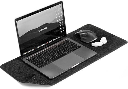DELTAHUB - Minimalistic Felt Desk Protective Pad, Anti-Fray, Anti-Slip, Easy to Clean, Easy Glide, Long Lasting, Sleek Design, Comfortable, Resistant, Desk Mat, PC, Mac, Laptop - Medium (12x35inch)