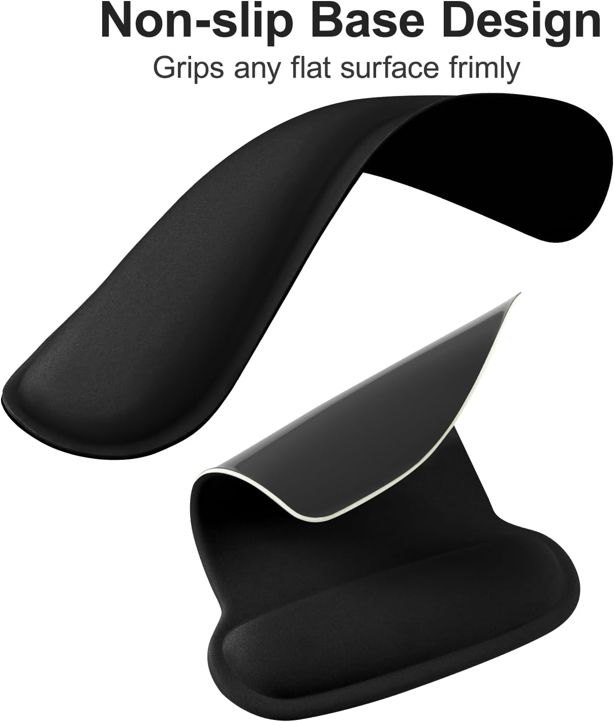 MOSISO Wrist Rest Support for Mouse Pad & Keyboard Set, Ergonomic Mousepad Non-Slip Base Home/Office Pain Relief & Easy Typing Cushion with Neoprene Cloth & Raised Memory Foam, Black