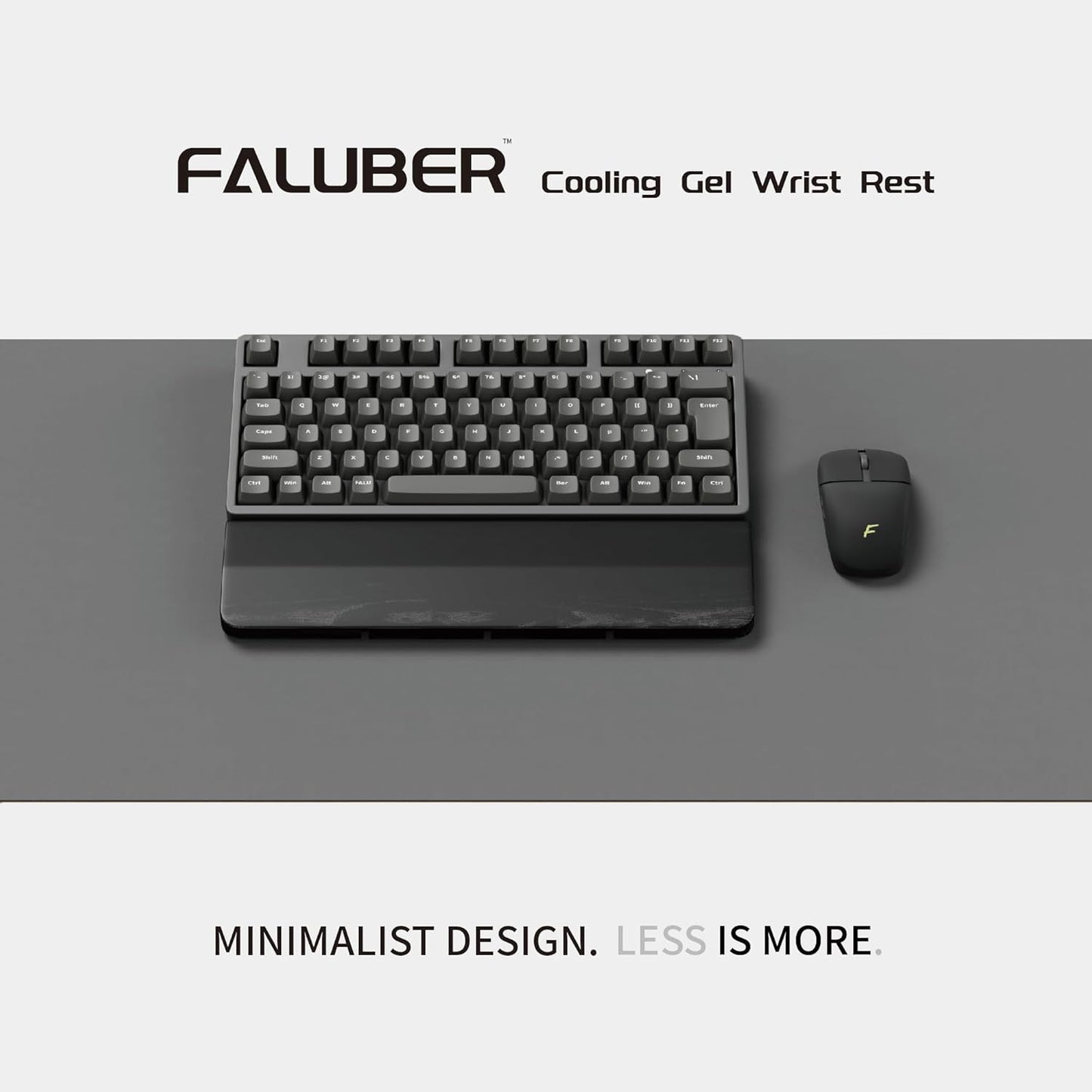 Faluber Wooden Wrist Rest, 17.3-inch Length and 20mm Thickness for Full-Sized Keyboard, Palm Rest, Ergonomic Design for Mechanical Gaming Keyboard, Wipe Clean (Fullsize-440mm, Walnut Wood)