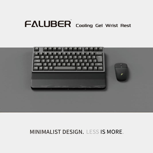 Faluber Wooden Wrist Rest, 17.3-inch Length and 20mm Thickness for Full-Sized Keyboard, Palm Rest, Ergonomic Design for Mechanical Gaming Keyboard, Wipe Clean (Fullsize-440mm, Walnut Wood)
