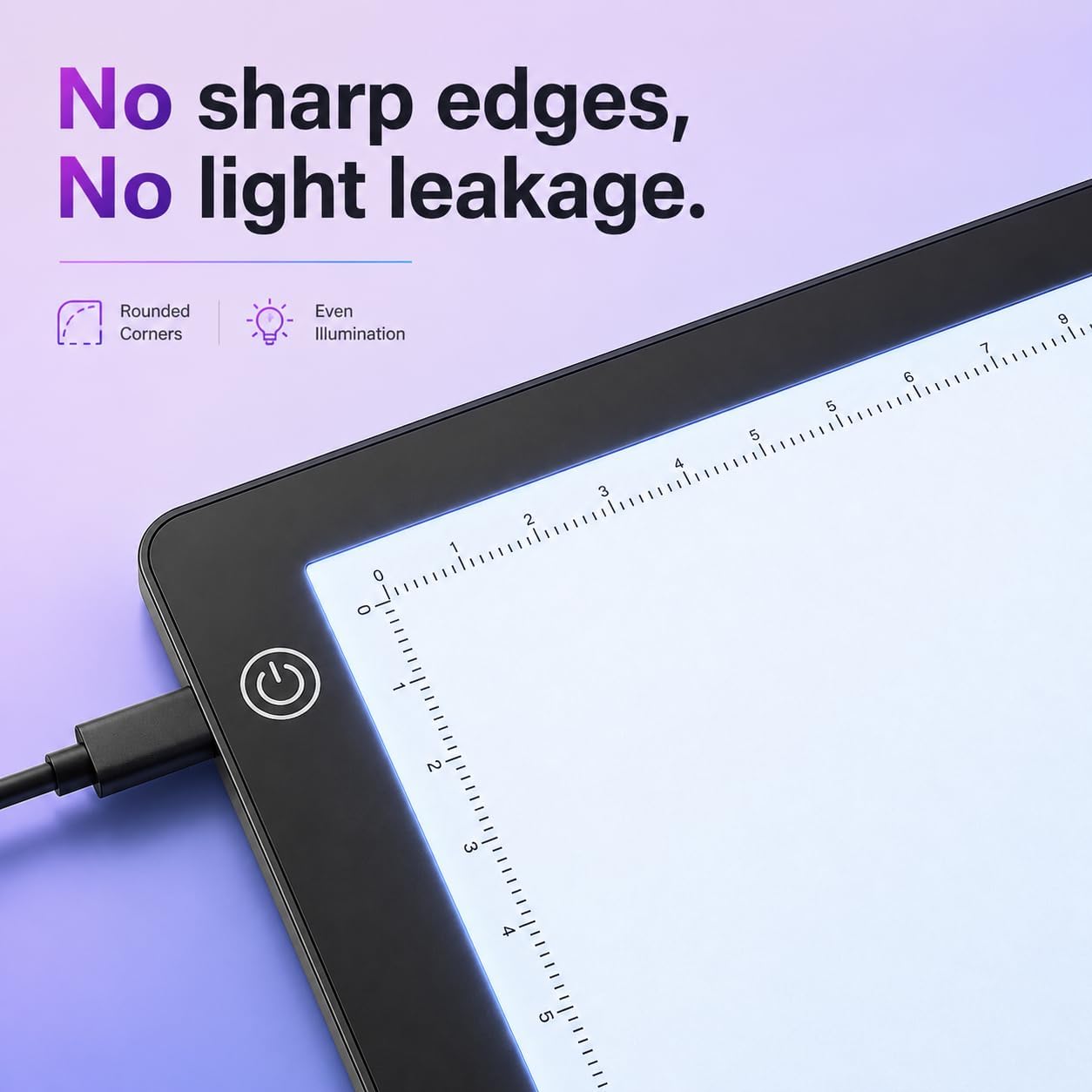 A3 LED Tracing Light Box丨Light Pad - Copy Board with Full-Edge Ruler Frame丨3 Adjustable LED, Premium Acrylic for Art, Drawing, Sketch, Animation, Design, Tattoo, Diamond Painting, X-ray Viewing