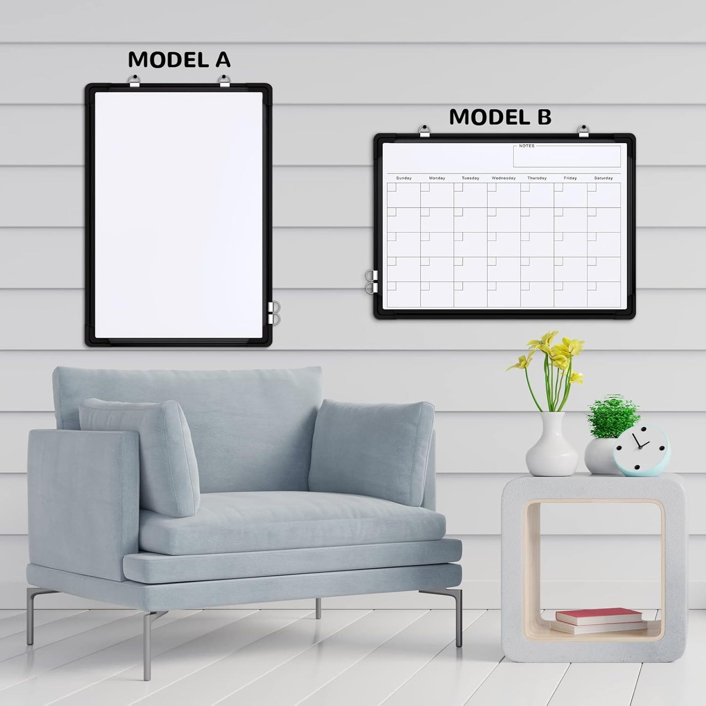 Small Weekly Calendar Dry Erase Whiteboard for Wall, 16" x 12" Magnetic Dry Erase Board, Hanging Double-Sided White Board, Portable Board for List, Kitchen, Planning, Memo, Home, Office