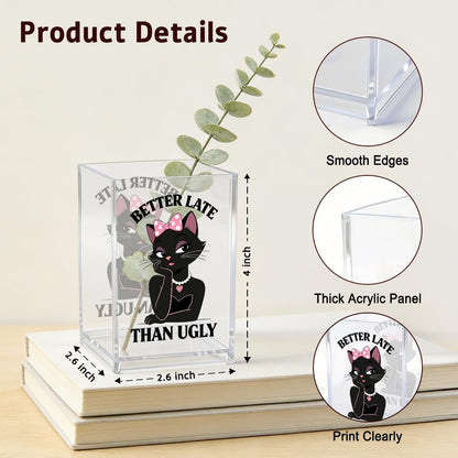 The Makeup Artist Acrylic Cosmetic Pencil Pen Holder, Funny Vanity Accessories for Girls, Makeup Brushes Holder for Beauty Specialist Esthetician, Make Up Artist MUA Appreciation Gifts