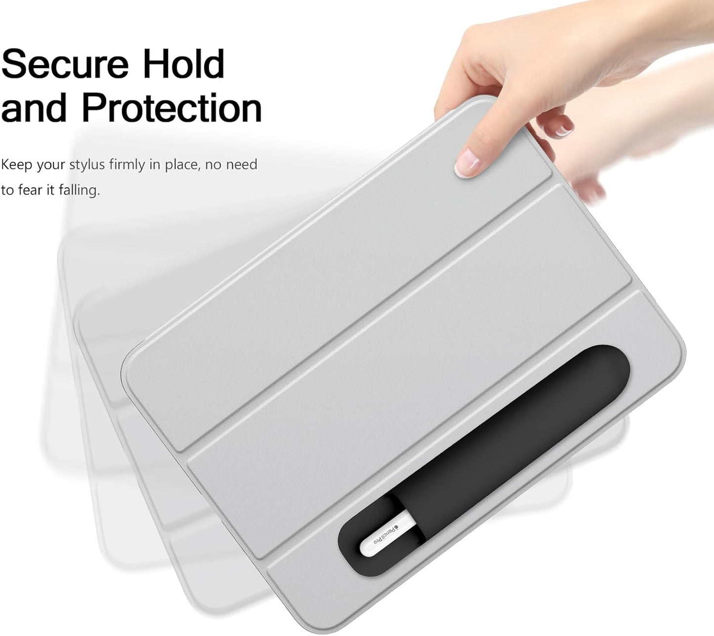 MoKo Pencil Case Holder, Adhesive Silicone Pencil Protected Sleeve Compatible with Apple Pencil Pro/ (USB-C)/ 1st/ 2nd Generation, Similarly Sized Styluses Accessories, Black