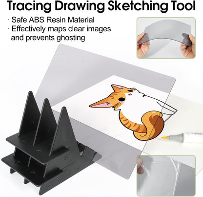 Optical Drawing Board, Portable Optical Tracing Board, Image Tracing Board Projector Light Copy Pad, Easy Tracing Sketching Tool, for Kids Artist Students Beginners Sketch Wizard