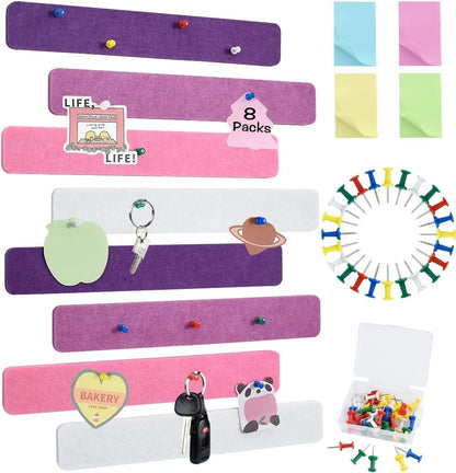 Vuzvuv Black 28"x16" Large Cork Board with 50 Push Pins & Sticky Notes, Self-Adhesive Bulletin Board for Wall, Felt Pin Vision Board for Paste Notes,Schedules Offices Home
