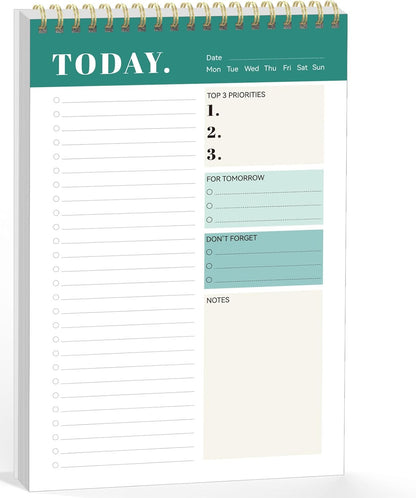 Forvencer To Do List Notepad (6.5 x9.8), To Do List Notebook for Work, Undated Daily Planner Organizer for Tasks Checklist & Goal Planning, To Do List Perfect for Office, School, Cute