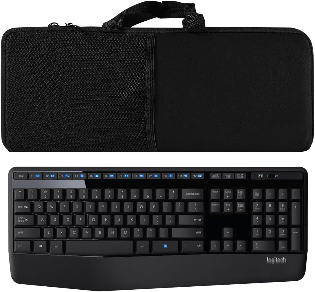 Portable Keyboard Bag Laptop Keyboard Sleeve Shockproof Dustproof Neoprene Case for Logitech MK345/MK850/ for Lovaky 2.4G Ergonomic Performance Wireless Keyboard Mouse Combo
