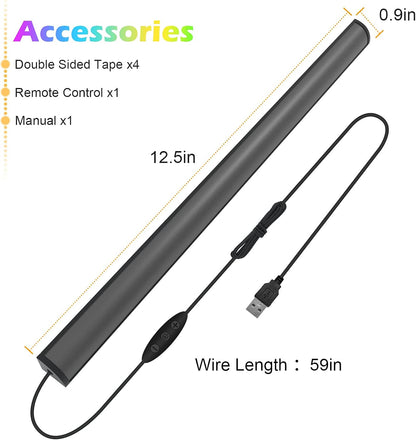 WILLED RGB Under Monitor Light Bar, Gaming Lights for Gaming Setup, RGB Desk Led with Remote Controller, 5V USB Led Light Bar, Keyboard Gaming Light for Desk/PC/Monitor/Computer/Setup/Room Accessories