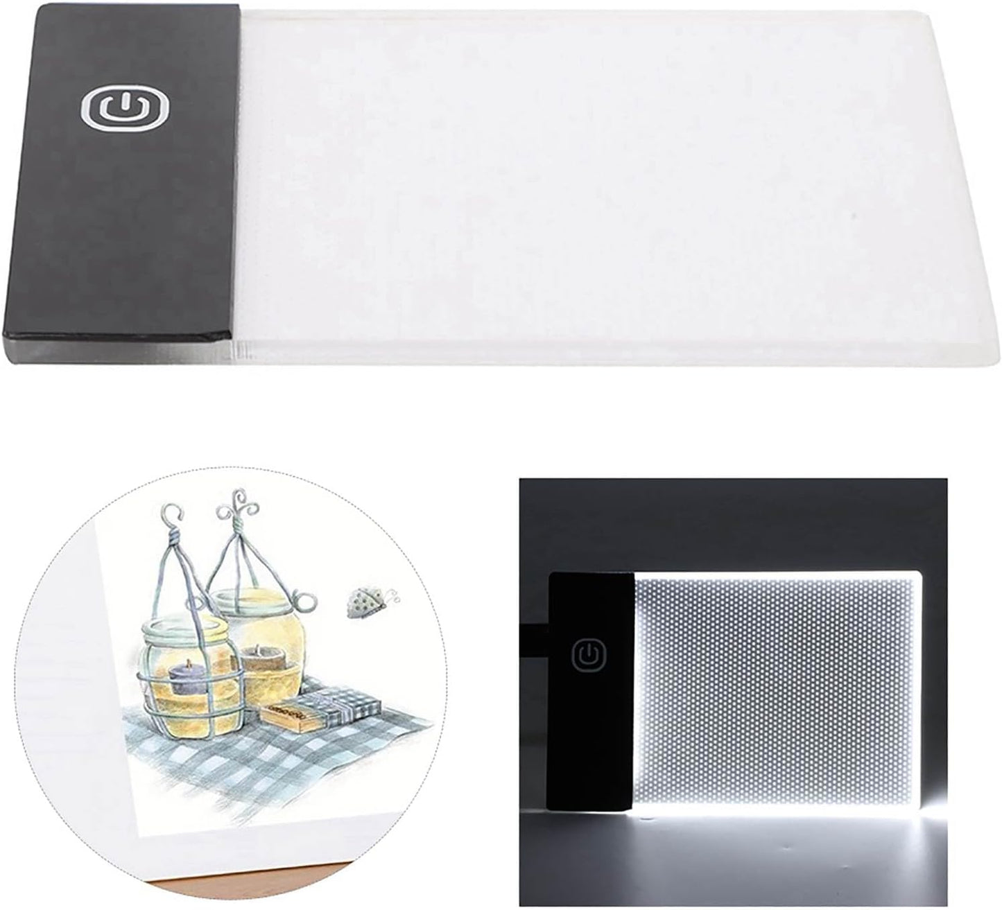 LED Light Board, A6 LED Drawing Tablet LED Light Box Pad Light Copy Board with Non Slip Backing Tracing Flip Book Dimmable Artcraft Trace Light Pad for Painting Animation Streaming