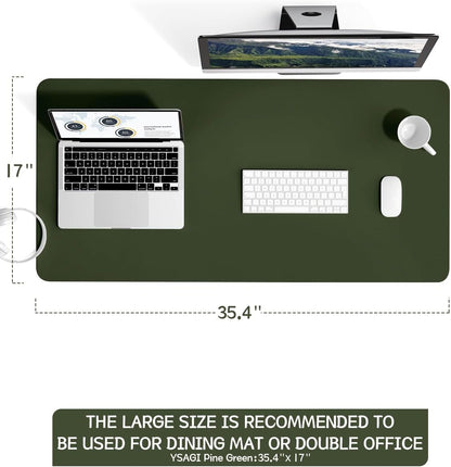 YSAGi Non-Slip Leather Desk Pad, Waterproof Laptop Computer Desk Keyboard Mat, Table Protector Blotter Mat, Large Mouse Pad for Office/Work/Home/Decor(Black, 31.5" x 15.7")