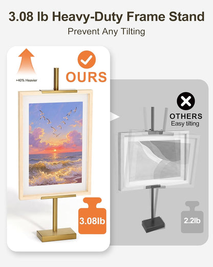 Adjustable Tabletop Easel Stand, Picture Easels for Display Up to 29" H, Metal Picture Frame Holder Stand Table for Art, Photo (Gold)