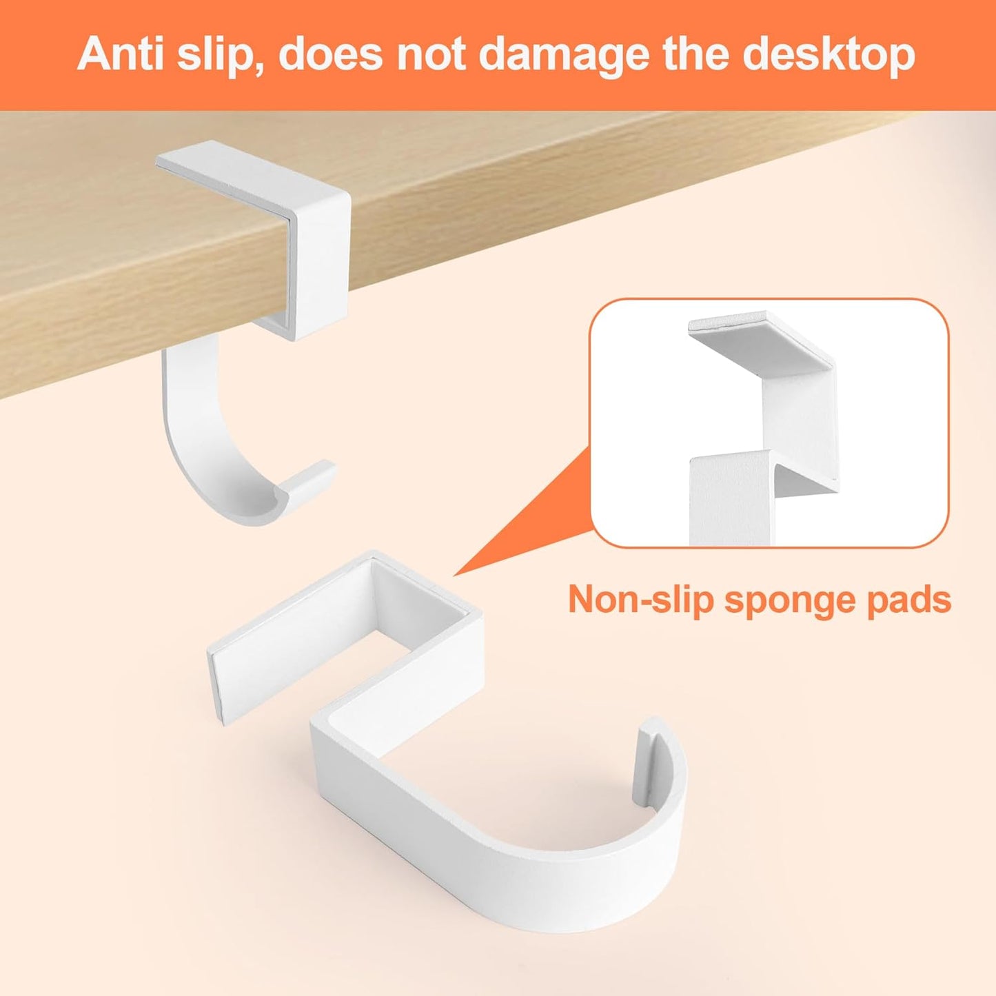 2PCS Purse Hook for Table - Heavy Duty Purse Hanger for Table High-Strength Alloy Materials Purse Holder for Desk Can Hook Bags, Umbrellas, Keys, Cups and Headphone