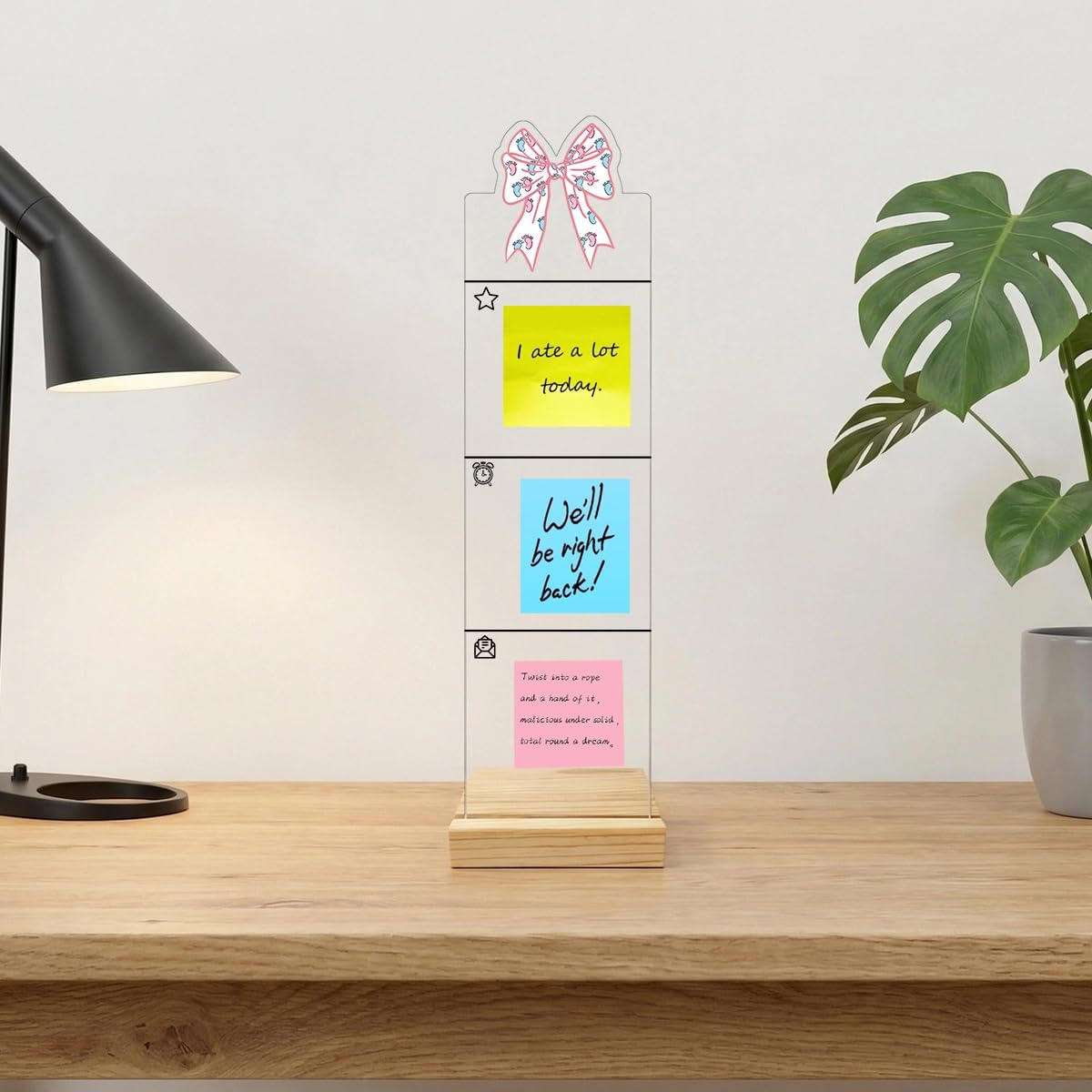 Monitor Memo Board Computer Monitor Memo Board Sticky Note Organizer Hold On Partner Im Overstimulated Sign Acrylic Desk Accessories Removable Wooden Base Set Sticky Notes 100 Sheets 11.8×3.1 inches