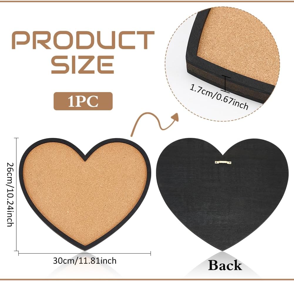 BENECREAT Pin Board Square Cork Board, 0.8inch Thick Bulletin Display Board Wall Mounted Cork Board for Brooch Pin Storage, Office Home Festival Wedding Decor, 7.8x7.8inch