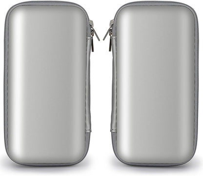 iMangoo Travel Essential Electronics Organizer Pouch Charger Case, Shockproof Dual Zipper Power Bank Cables Tech Accessories Purse, Men & Women Travel Must Have Storage Bag, 6.5x3.2x1 inch Rose Gold