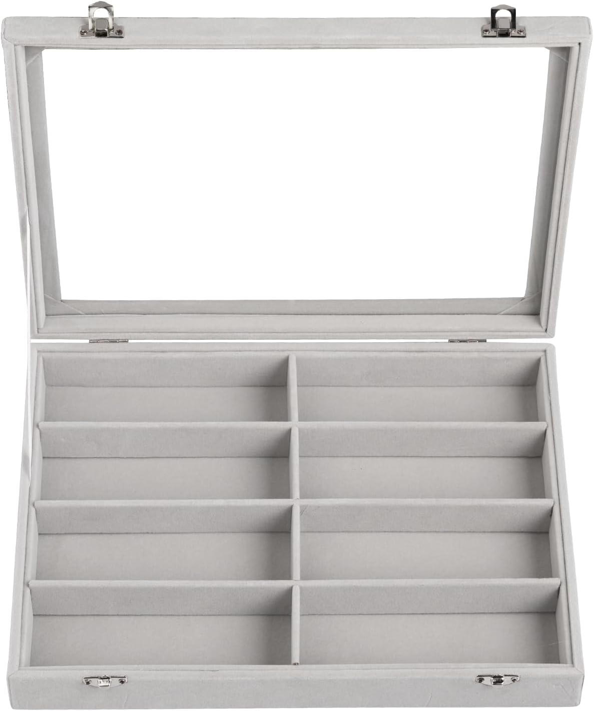 Frebeauty Sunglass Organizer,Velvet Glasses Organizer,8-Slot Sunglasses Tray for Drawer, Men's/Women's Sunglasses Box, Glasses Holder for Watch Stackable Eyeglass/Eyewear Display Tray(Beige)
