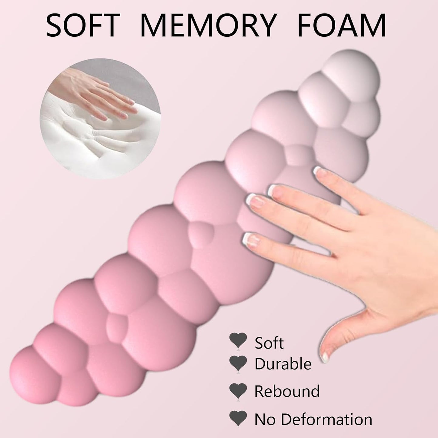 Cloud Keyboard Wrist Rest Dark Green Mouse Pad with Wrist Rest Ergonomic Wrist Pad Memory Foam Non-Slip Wrist Support for Computer Laptop Gaming Home Office Relief Typing Pain Green