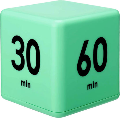 Cube Timer, Kids Timer with Gravity Sensor Flip 15 20 30 60 Mins Countdown Settings for ADHD, Time Management, Classroom, Productivity Workout, Kitchen, Cooking, Study (Pink)