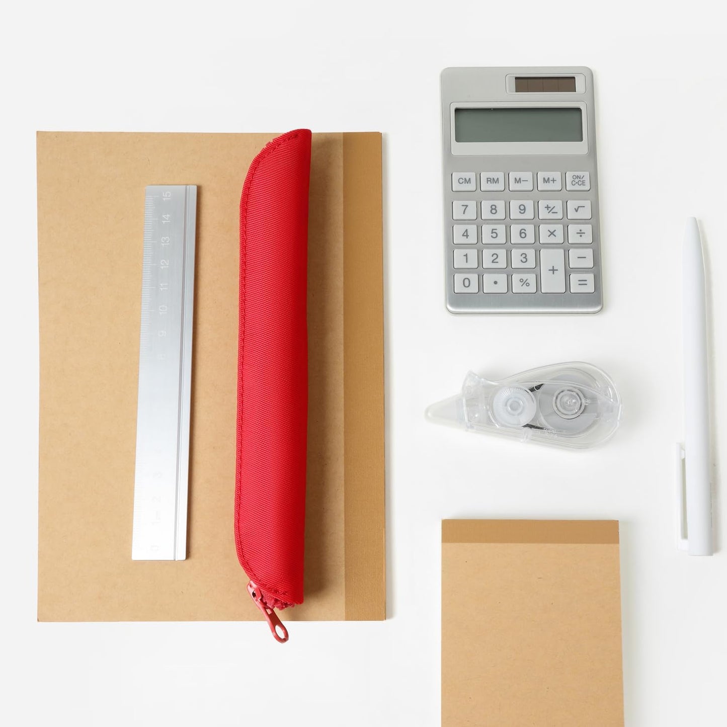 Pencil Case Durable Pencil Pouch for Pens School Featuring Oxford Lap Design (Khaki,Oxford)