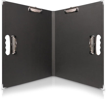 18x24 Clipboard - Foldable 18x24 File Folder & Drawing Board - Folds to 11x17 Clipboard, 4 Clips, Corner Protectors, Portable Art Portfolio, Architecture Folder, 11x17 Binder, Portfolio Binder (Green)