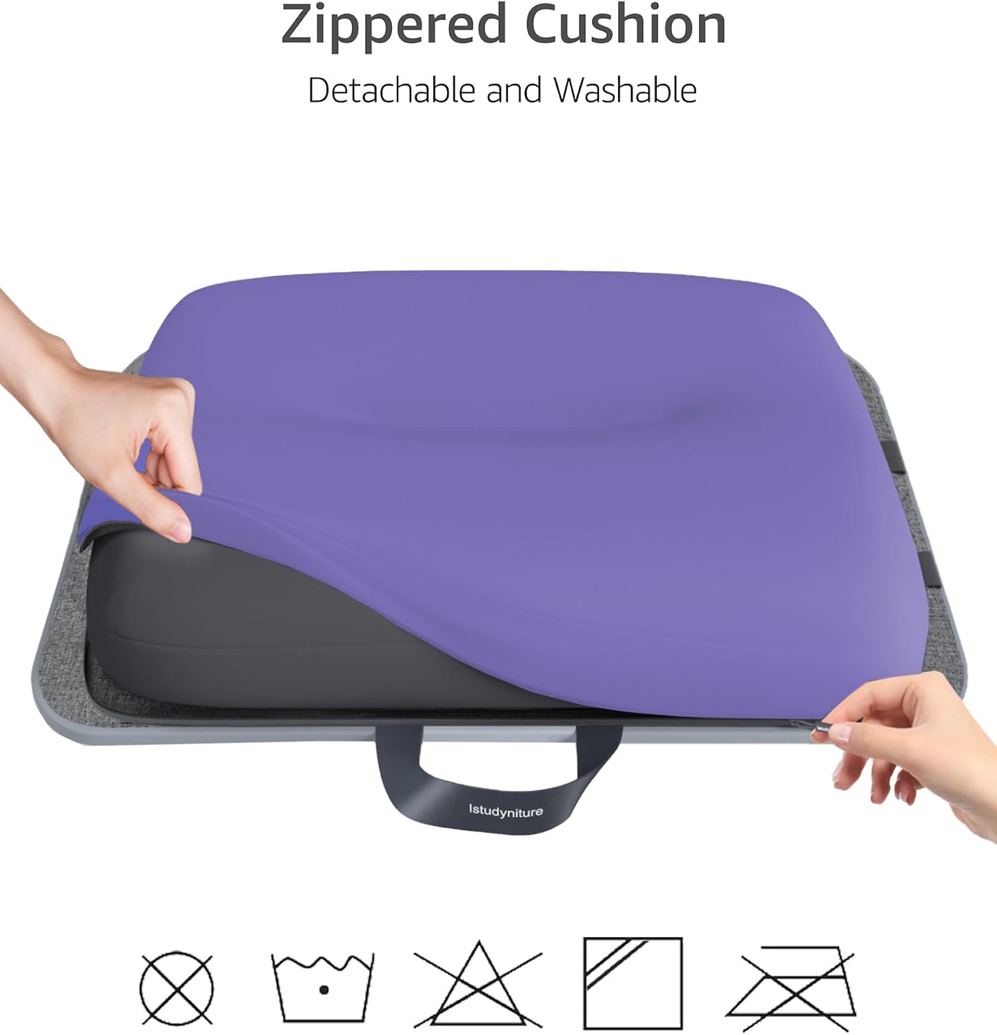 Lap Desk, Portable Laptop Stand with Washable Cushion, Fits up to 17 inch Laptop, with Device Ledge and Phone Holder, Use on Bed,Couch, Sofa, Floor, Home Office– ISTUDYNITURE (Large, Black)