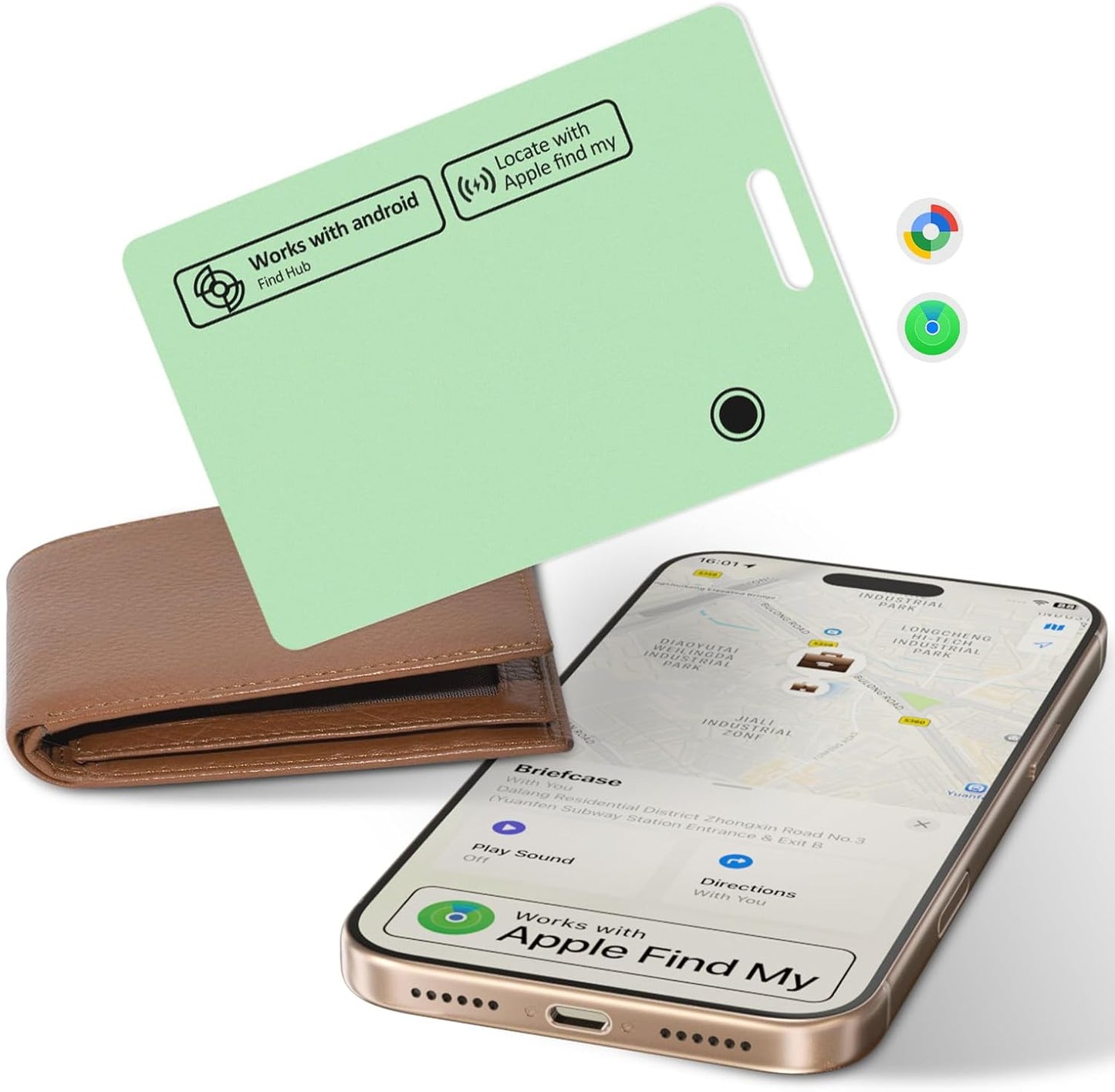 2 Pack Ultra Slim Rechargeable Wallet Tracker Card, IP67 Waterproof Bluetooth Tracking Card Compatible with Apple Find My & Android, Item Locator for Wallet Luggage Backpack