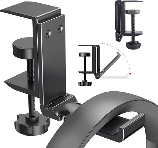 Headphone Holder Under Desk Hook with Cable Organizer, Foldable Aluminum Headset Mount, Space-Saving Hanger for Most Headphones