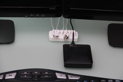 Desktop Cable Organizer, Weighted, Eco-Friendly Silicone, No Bad Smell, Bundled with 4 Reusable Cable Ties (Black)