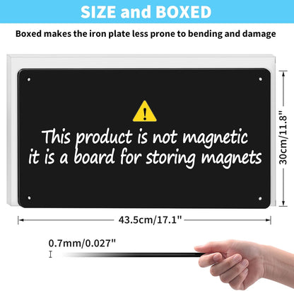 17.7" x 11.8" 2 Pack Metal Magnetic Board - Magnet Bulletin Board to Display Magnetic Letters Numbers Animal, Poetry, Spice Jars, Notes, Photos, Suitable for Wall, Refrigerator, Cubicle, Cabinet