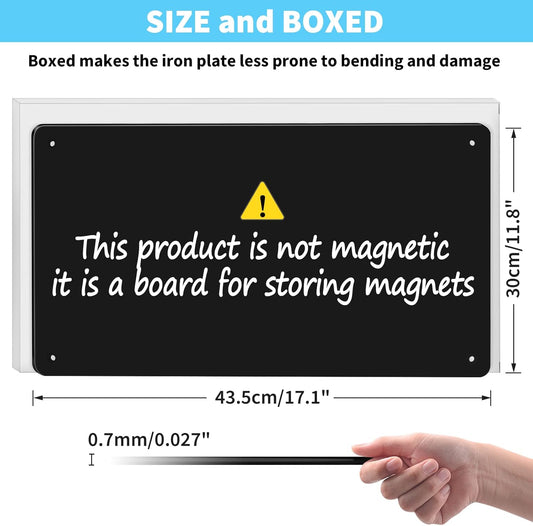 17.7" x 11.8" 2 Pack Metal Magnetic Board - Magnet Bulletin Board to Display Magnetic Letters Numbers Animal, Poetry, Spice Jars, Notes, Photos, Suitable for Wall, Refrigerator, Cubicle, Cabinet