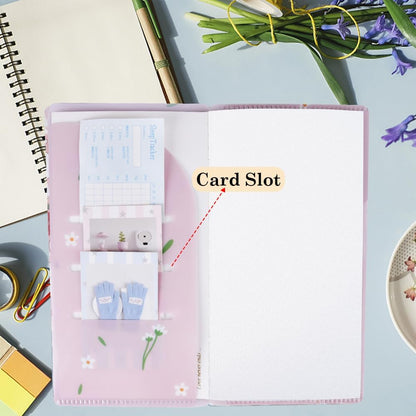qianshan Travelers Notebook Inserts with PVC Sleeve,Undated Weekly Planner,Weekly To Do List Notepad,TN Journal,30 Sheets,8.5" x 4.7",Pocket Travelers Notebook for Journals,Diaries,Planners,Pink Cat