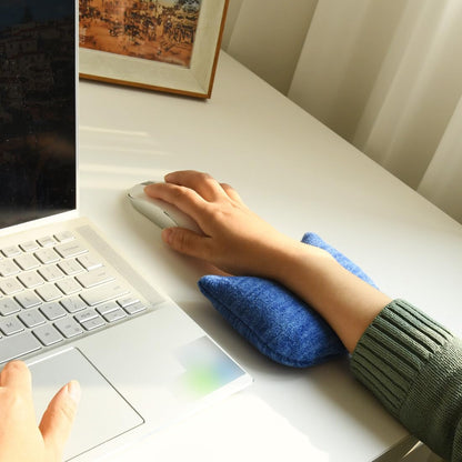 Large Mouse Wrist Rest Bean Bag, Ergonomic Mouse Support Pad Filled Ergo Beads for Computer, Laptop, PC Gaming (Dark Gray)