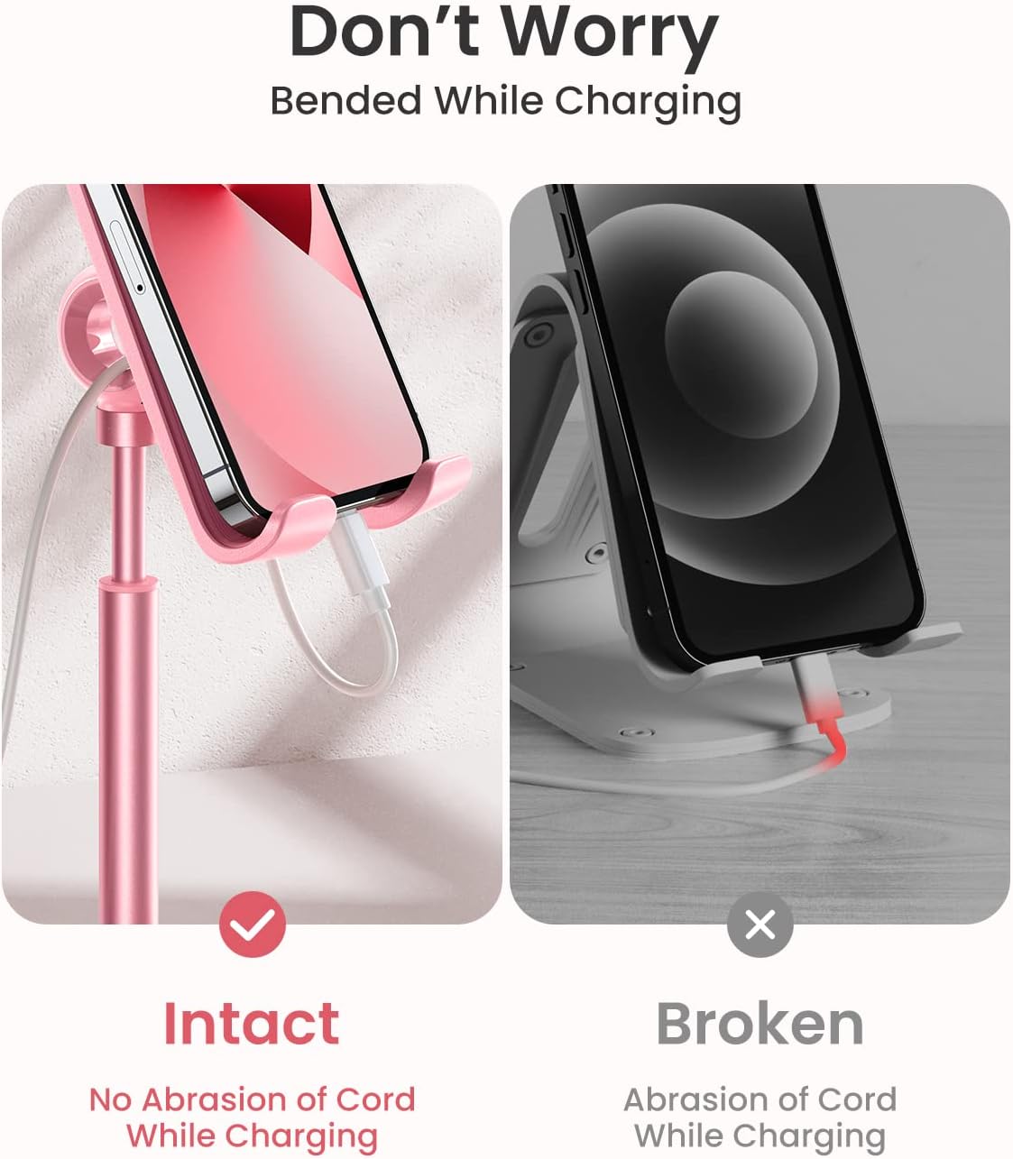LISEN Cell Phone Stand Phone Holder for Desk Office Decor, Office Desk Accessories Women PC Gaming Essentials iPhone Stand Gadgets Men Gift for Father Fit OtterBox Case Switch iPad Air Tablet 4-10 in
