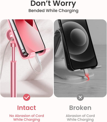 LISEN Cell Phone Stand Phone Holder for Desk Office Decor, Office Desk Accessories Women PC Gaming Essentials iPhone Stand Gadgets Men Gift for Father Fit OtterBox Case Switch iPad Air Tablet 4-10 in