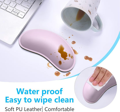 Dapesuom Mouse Wrist Rest, Ergonomic Memory Foam Mouse Wrist for Computer Desk Mats Support, PU Leather Hand Rest Pad Cushion for Gaming, Laptop, Men, Women, Pain Relief & Easy Typing, Black