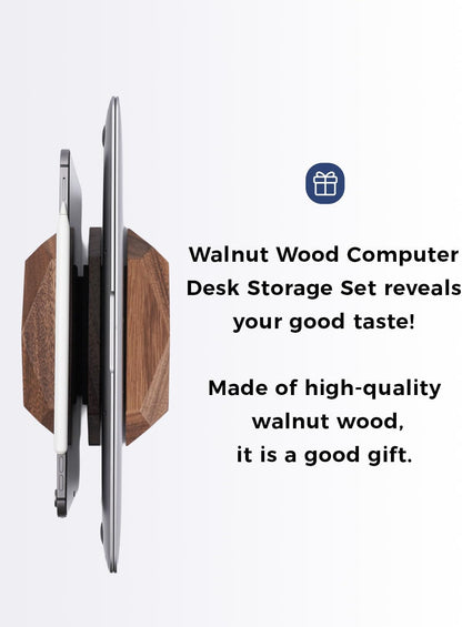 Dual Laptop Holder Adjustable Vertical Laptop Stand, 2 Slots MacBook Stand Wood,Wooden Laptop Stand,Vertical Laptop Holder for Desk, Widen Dock Fits All MacBook/Surface pro