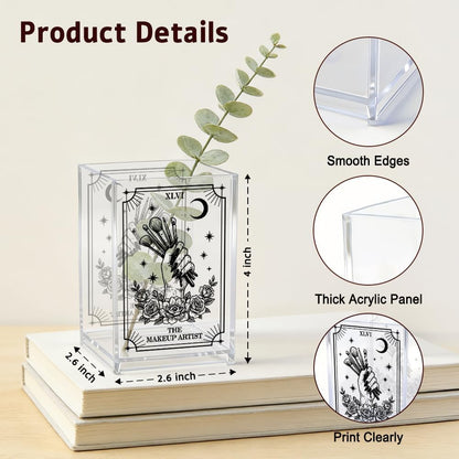 The Makeup Artist Acrylic Cosmetic Pencil Pen Holder, Funny Vanity Accessories for Girls, Makeup Brushes Holder for Beauty Specialist Esthetician, Make Up Artist MUA Appreciation Gifts