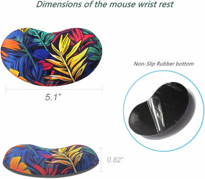 BRILA Ergonomic Memory Foam Mouse Wrist Rest Support Pad Cushion for Computer, Laptop, Office Work, PC Gaming - Massage Holes Design - Wrist Pain Relief (Black Mouse Wrist Rest)