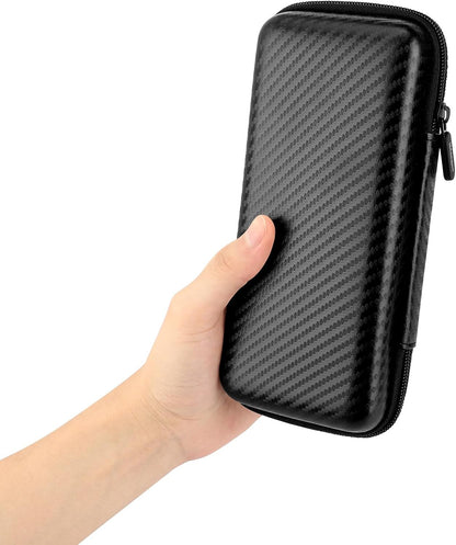 iMangoo Travel Essential Electronics Organizer Pouch Charger Case, Shockproof Dual Zipper Power Bank Cables Tech Accessories Purse, Men & Women Travel Must Have Storage Bag, 6.5x3.2x1 inch Rose Gold