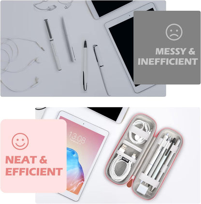 AGPTEK Case Holder for Apple Pencil, Slim PU Leather Carrying Case Pouch Cover Compatible with Apple Pen Accessories, USB Cable, Earphone,Samsung Stylus iPad Pro Pen/Pencil, Recording Pen, Gray
