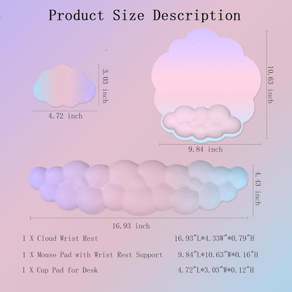 Cloud Keyboard Wrist Rest Dark Green Mouse Pad with Wrist Rest Ergonomic Wrist Pad Memory Foam Non-Slip Wrist Support for Computer Laptop Gaming Home Office Relief Typing Pain Green