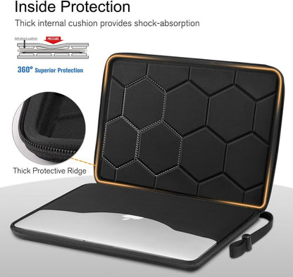 FINPAC Hard Laptop Sleeve Case for MacBook Neo A18 Pro,13 inch MacBook Air 2026 M5/M4/M3/M2/M1,14 inch MacBook Pro 2026 M5/M4/M3/M2 Pro/Max,Waterproof Case for Dell,Surface Laptop,HP,Acer,Black | Hard
