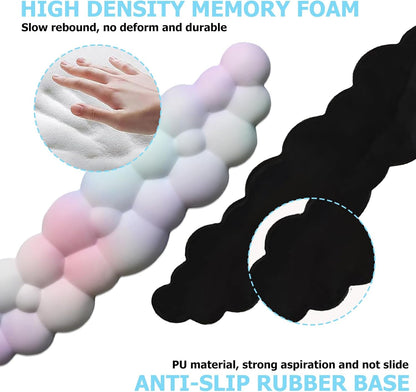 Cloud Wrist Rest Keyboard, PU Leather Memory Foam Wrist Rest for Computer Keyboard, Ergonomic Keyboard Wrist Rest and Cute Mouse Wrist Rest for Gaming,Office,Computer,Typing Pain Relief,Pastel Green